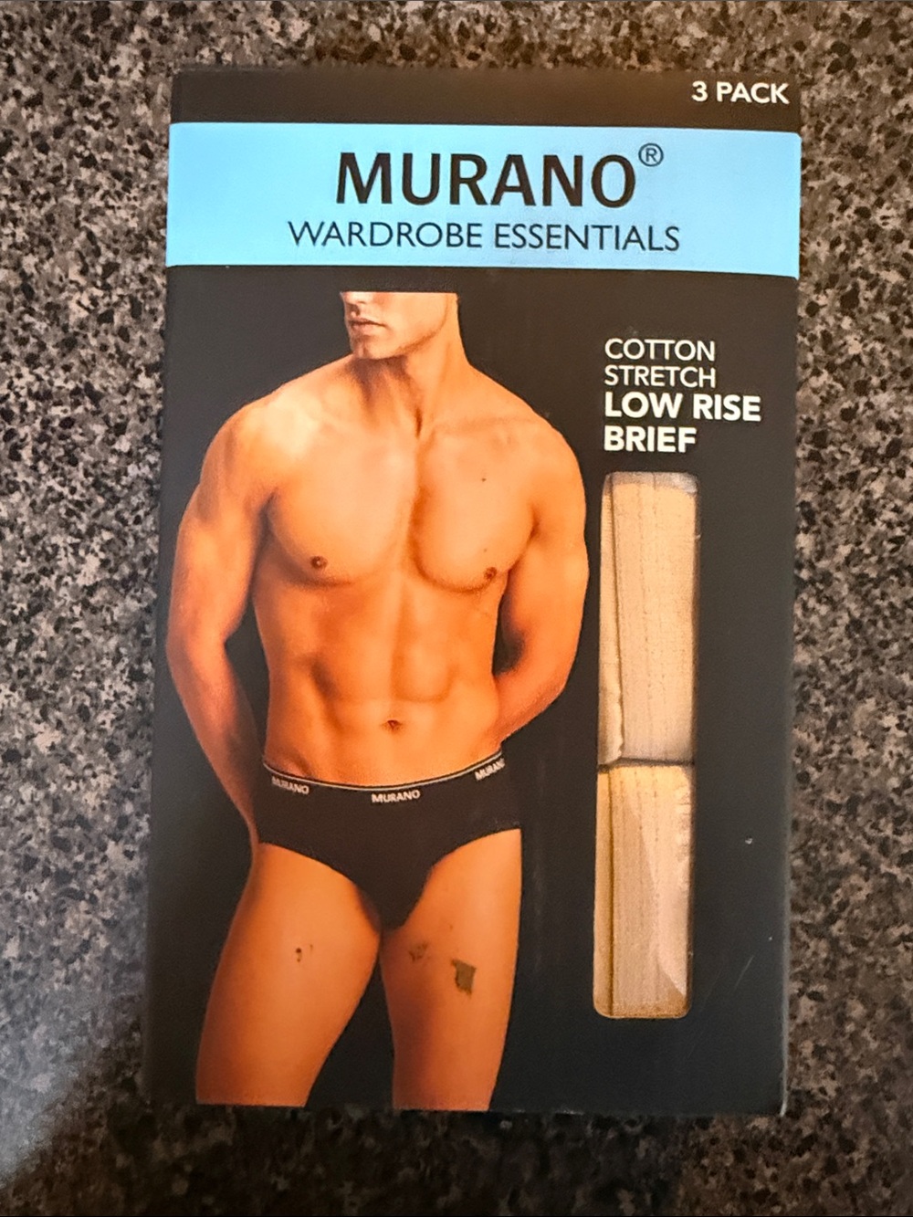 Murano Men’s Low Rise Briefs - Black & Beige (3 Pack)